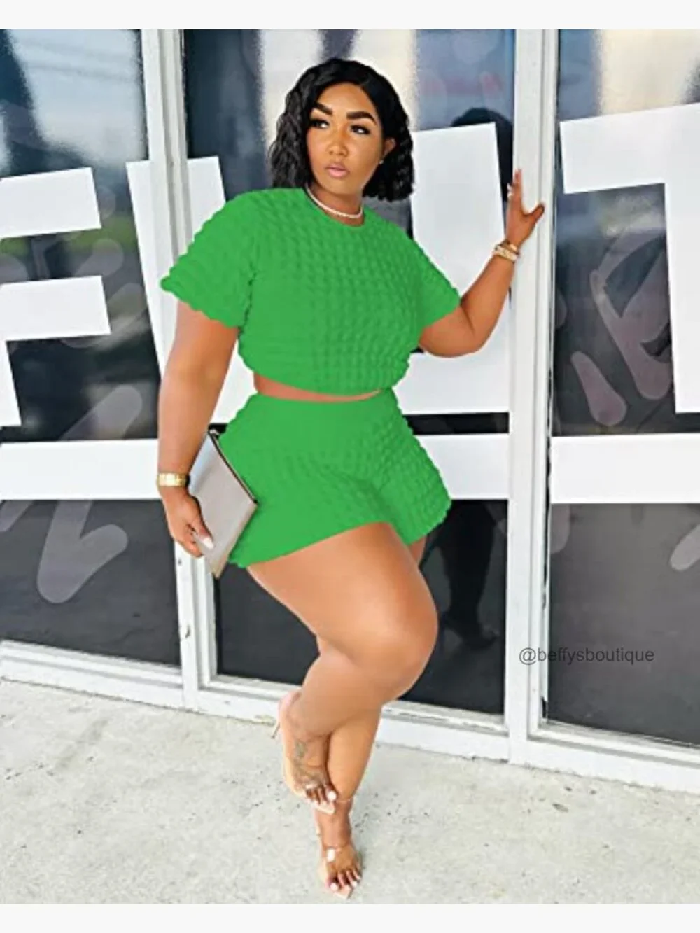 Crop Top and Shorts Matching Set Summer Two Piece Outfits